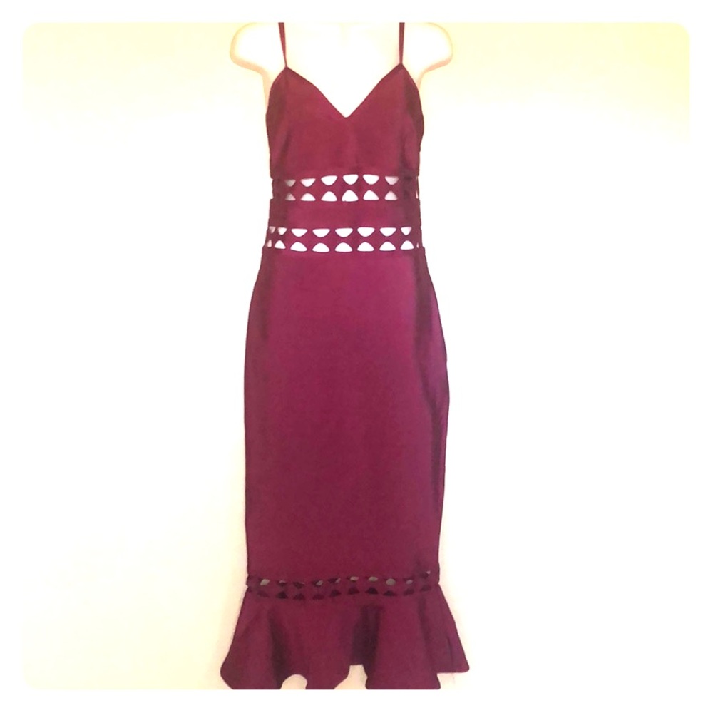 NWT Long slimming formal dress with cutouts!
